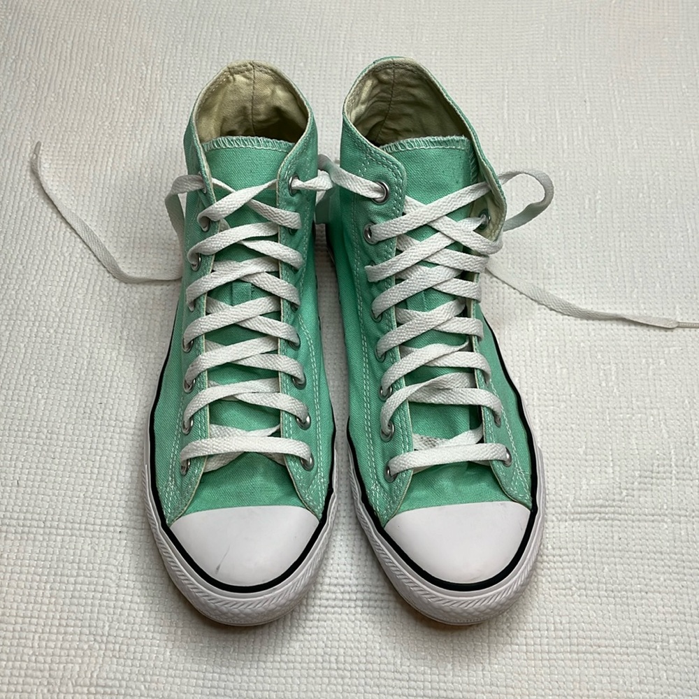 Converse Green and White High-Top Sneakers
